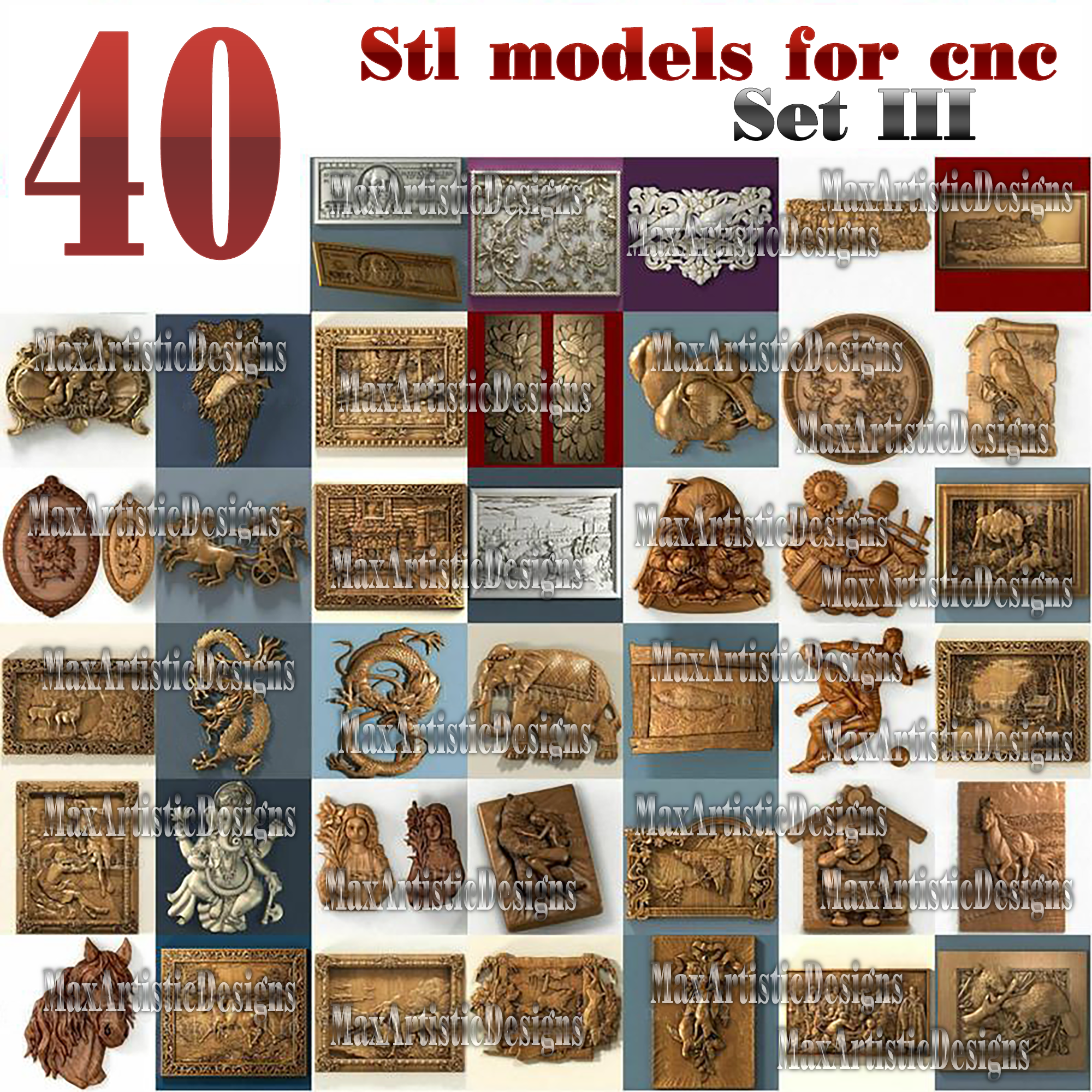 2662+ Pcs Super 3D STL* Models Pack Big Collection for CNC Router Carving Engraving Machine Printer Relief Artcam Vetric deals aspire Cut3D